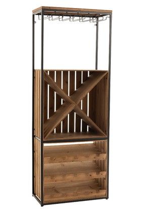 Armario Bar Madera/Metal, Mueble bar industrial al mejor precio