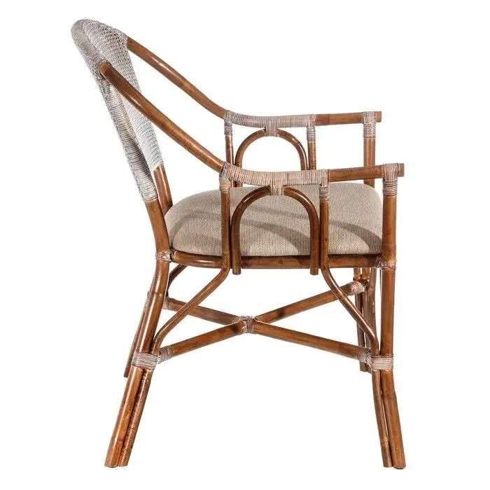 Silla Comedor Gris Marrón Ratán, 45 Cm