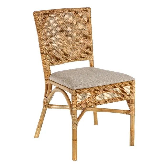 Silla Comedor Estilo Tropical Ratán, 45 Cm
