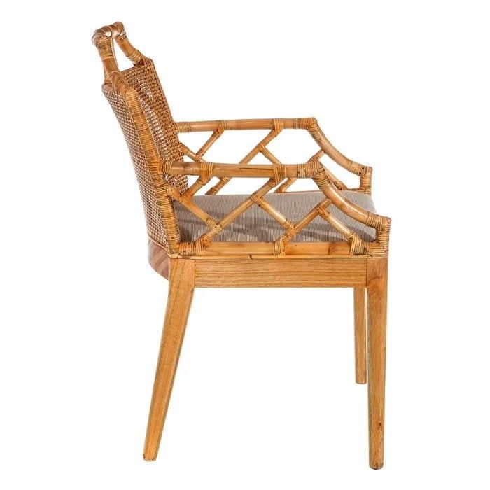 Silla Comedor Ratán Madera Mindi, 59 Cm