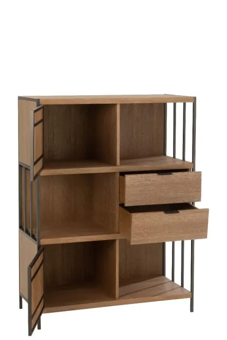 Alacena Escandinava Madera Natural Metal 90 Cm