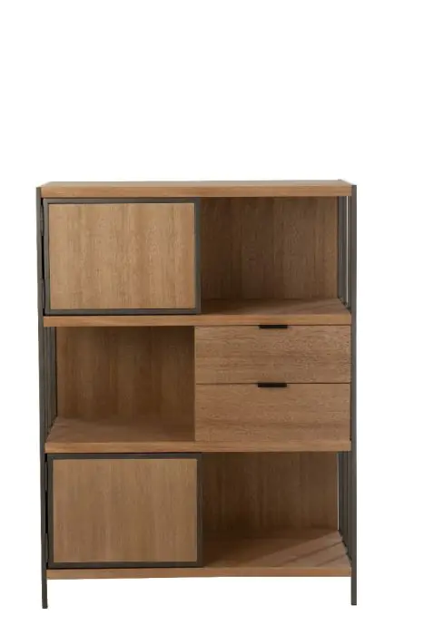 Alacena Escandinava Madera Natural Metal 90 Cm