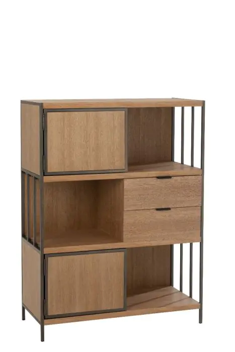 Alacena Escandinava Madera Natural Metal 90 Cm