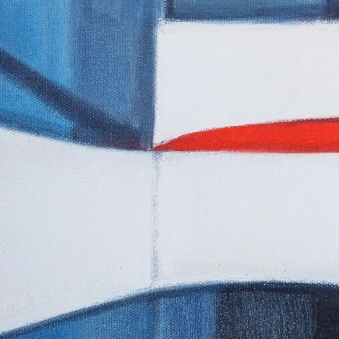 Cuadro Abstracto Azul Blanco Impresión