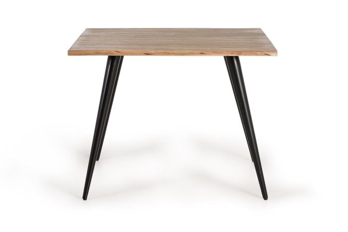 Mesa De Comedor Madera Maciza Metal, 100 Cm