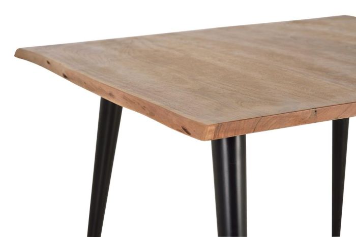 Mesa De Comedor Madera Maciza Metal, 100 Cm