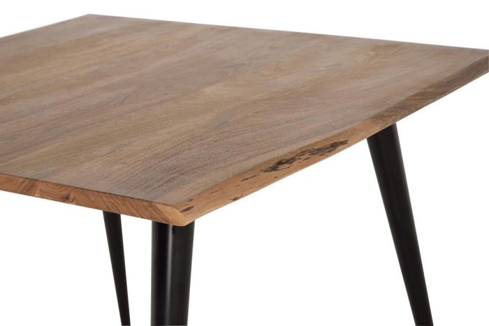 Mesa De Comedor Madera Maciza Metal, 100 Cm