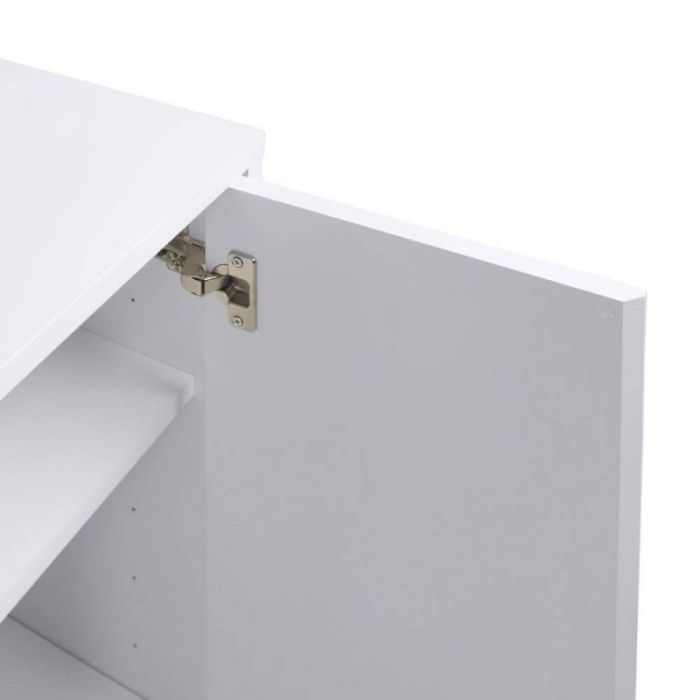 Escritorio Madera Reciclada Blanco Metal Cromado, 130 Cm