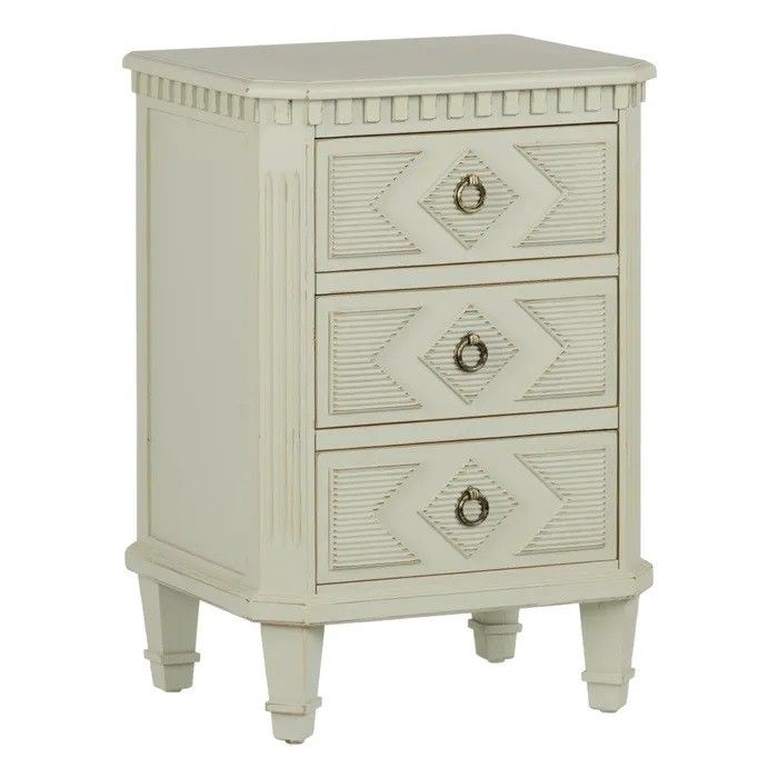 Mesita de Noche Verde Claro Estilo Vintage, 45 Cm