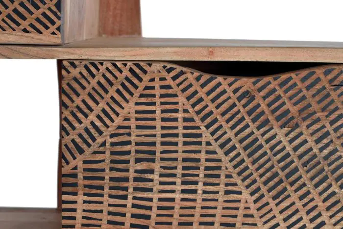 Librería Madera Natural 2 Cajones 2 Puertas, 180 Cm