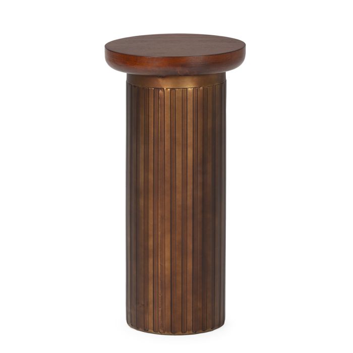 Mesa Auxiliar Mid-Century Moderna de Madera en Nogal.