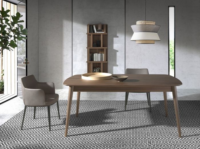 Mesa Comedor Extensible Madera Nogal, 180/220/260 Cm