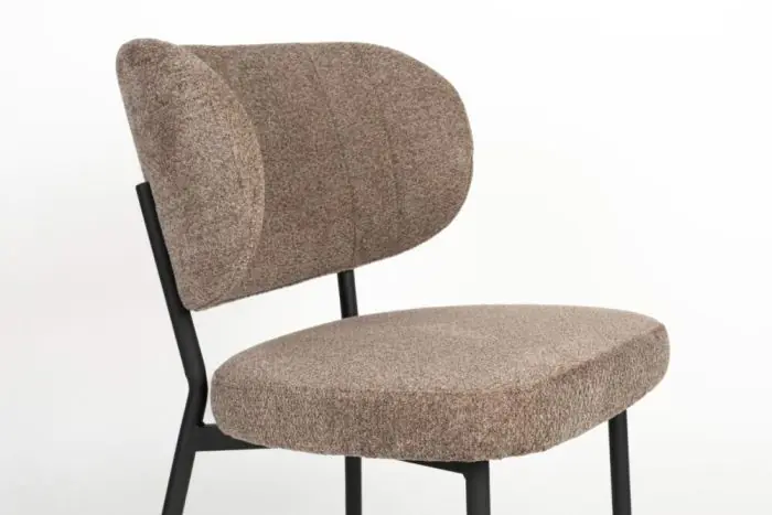 Silla Comedor Tejido Marrón Acero, 56 Cm