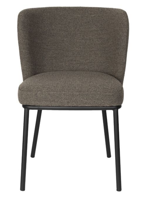 Silla Comedor Tejido Marrón Metal Negro, 53 Cm