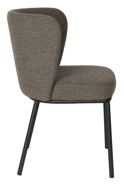 Silla Comedor Tejido Marrón Metal Negro, 53 Cm
