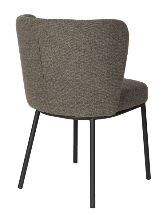 Silla Comedor Tejido Marrón Metal Negro, 53 Cm