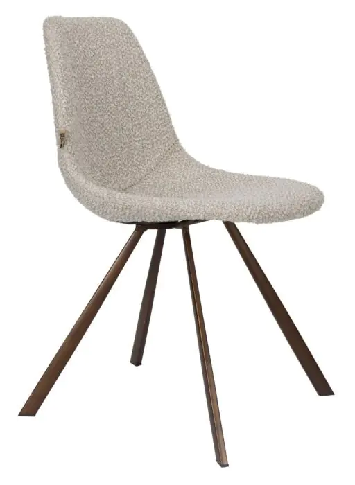 Silla Tejido Bouclé Beige, 56 Cm