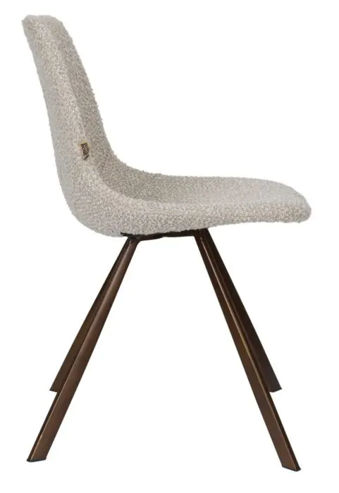 Silla Tejido Bouclé Beige, 56 Cm