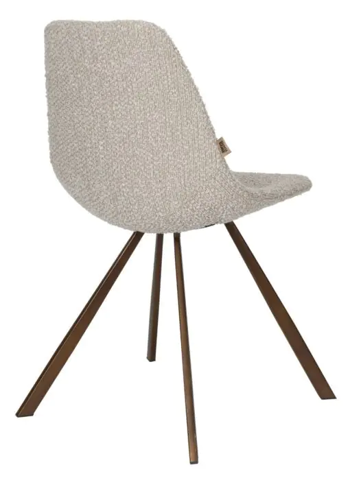 Silla Tejido Bouclé Beige, 56 Cm