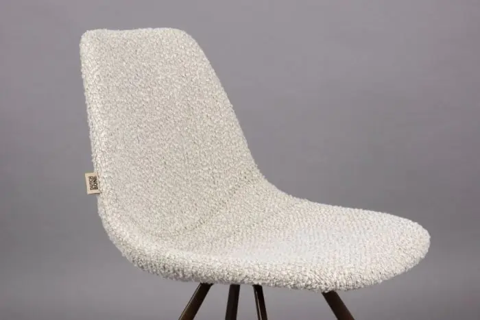 Silla Tejido Bouclé Beige, 56 Cm