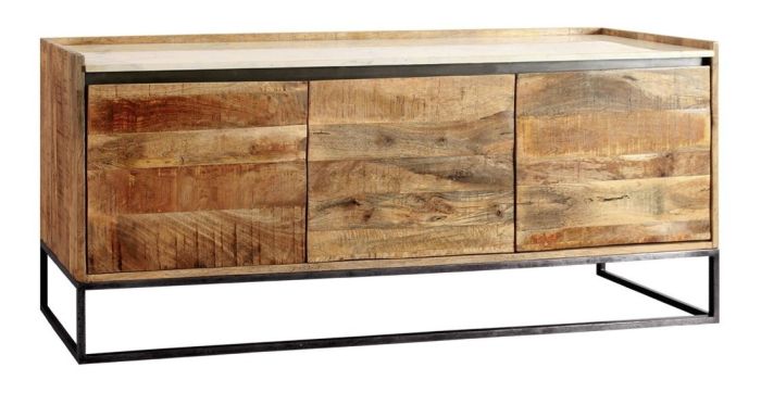 Aparador Madera Mango Mármol Metal, 175 Cm
