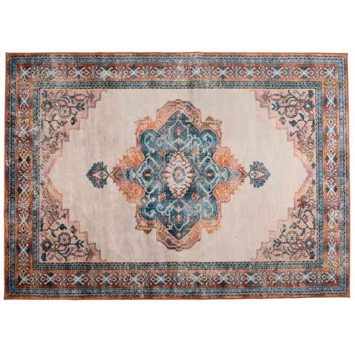 Alfombra Mahal Tejido Naranja Azul, 240 Cm