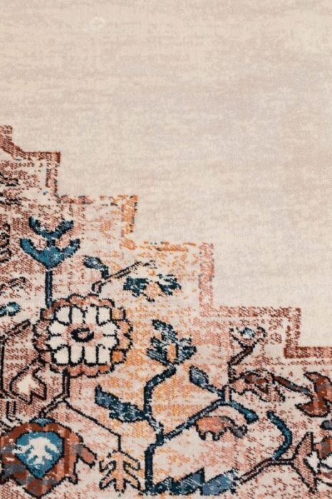 Alfombra Diseño Étnico Tejido Naranja Azul, 240 Cm