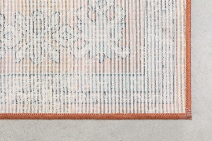 Alfombra Diseño Étnico Tejido Naranja Azul, 240 Cm