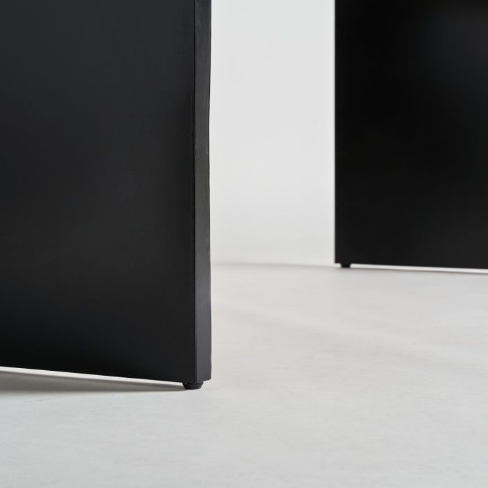 Mesa Comedor Madera de Shorea Hierro Negro Natural, 200 Cm