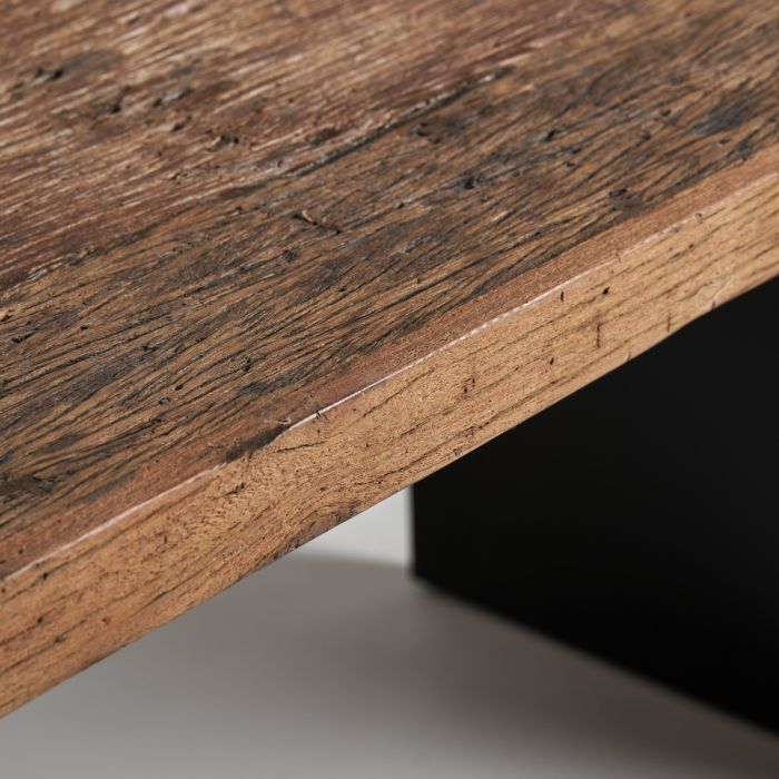 Mesa Comedor Madera de Shorea Hierro Negro Natural, 200 Cm
