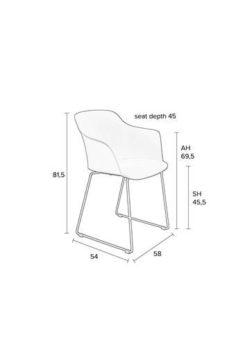 Silla Tango Asiento PVC Blanco Patas Acero Blanco, 81,5 Cm