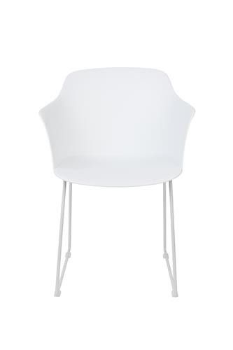 Silla Tango Asiento PVC Blanco Patas Acero Blanco, 81,5 Cm