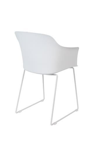 Silla Tango Asiento PVC Blanco Patas Acero Blanco, 81,5 Cm
