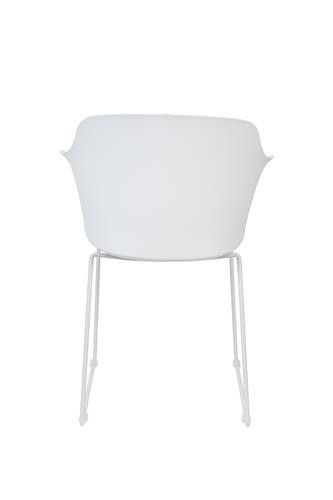 Silla Tango Asiento PVC Blanco Patas Acero Blanco, 81,5 Cm
