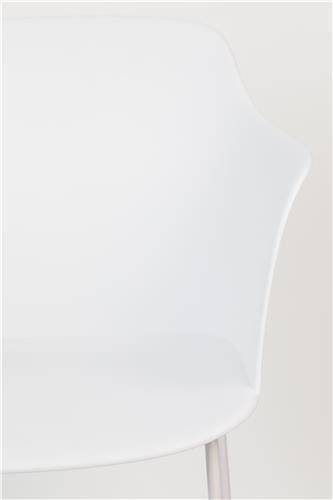 Silla Tango Asiento PVC Blanco Patas Acero Blanco, 81,5 Cm