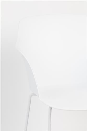 Silla Tango Asiento PVC Blanco Patas Acero Blanco, 81,5 Cm