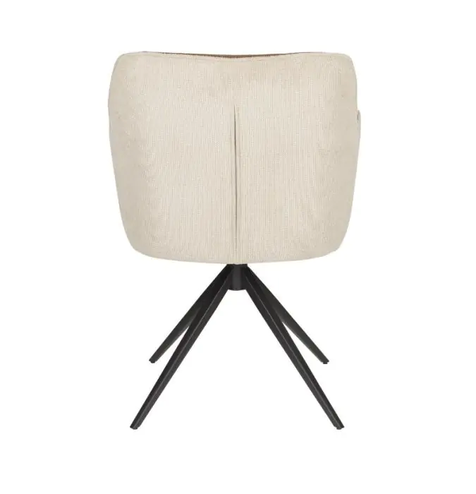 Silla Giratoria Tejido Beige Marrón Hierro, 63 Cm