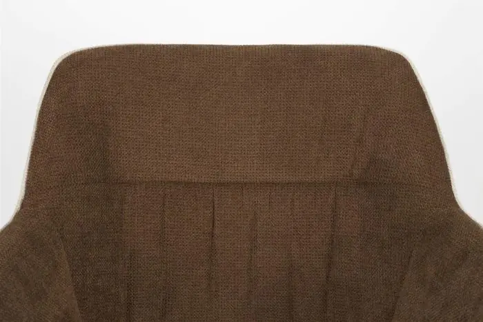 Silla Giratoria Tejido Beige Marrón Hierro, 63 Cm