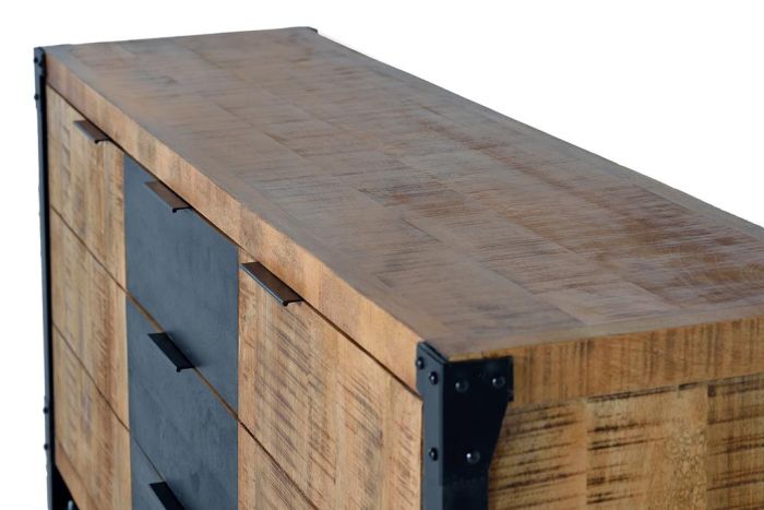 Aparador Madera Mango Natural Negro, 180 Cm