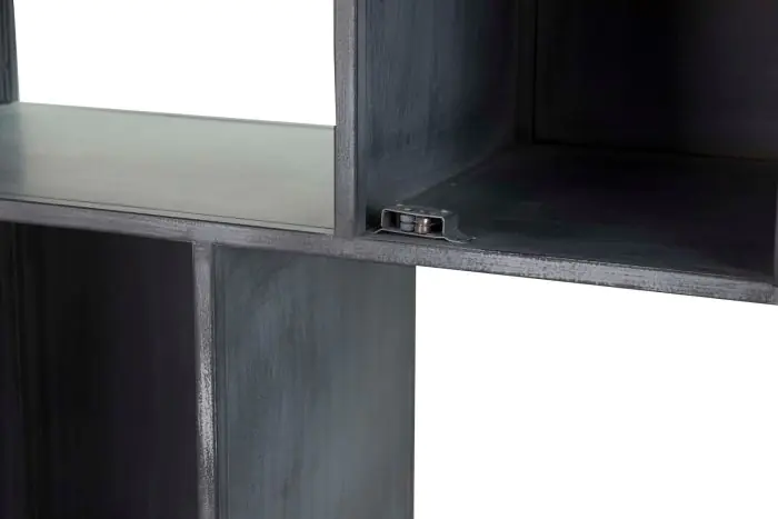Librería Metal Bambú 3 Puertas 5 Huecos, 186 Cm