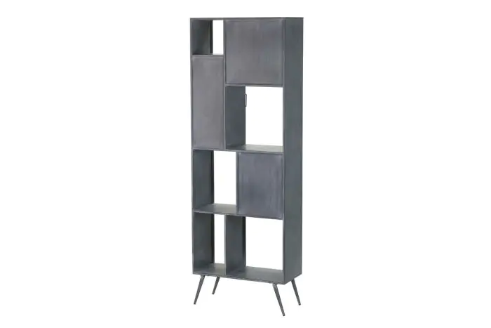 Librería Metal Bambú 3 Puertas 5 Huecos, 186 Cm