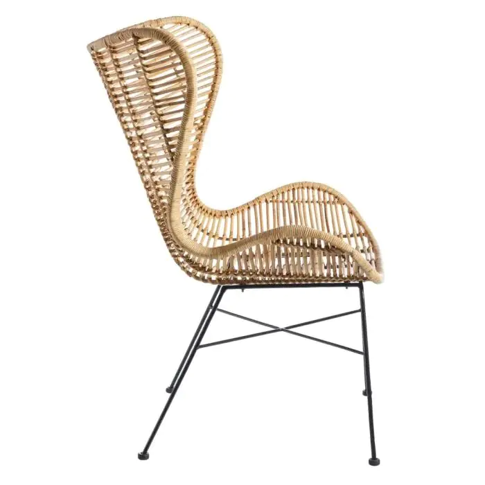 Sillón Nórdico Rattán Natural, Salón 100 Cm