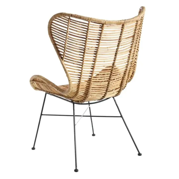 Sillón Nórdico Rattán Natural, Salón 100 Cm
