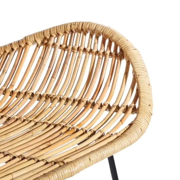 Sillón Nórdico Rattán Natural, Salón 100 Cm