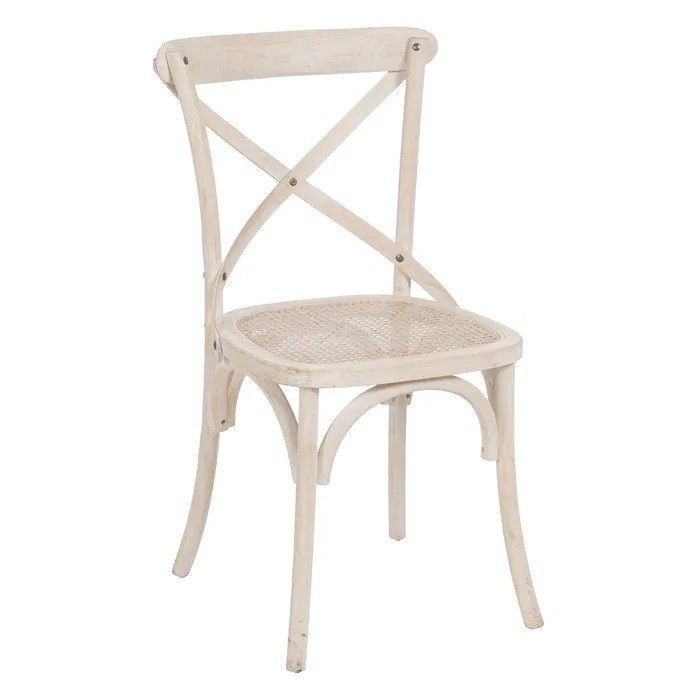 Silla Estilo Tropical Blanco Rozado, 45 Cm