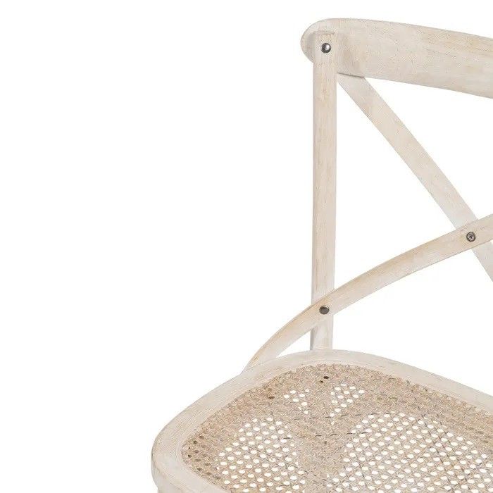 Silla Blanco Rozado Ratán Madera Olmo, 45 Cm
