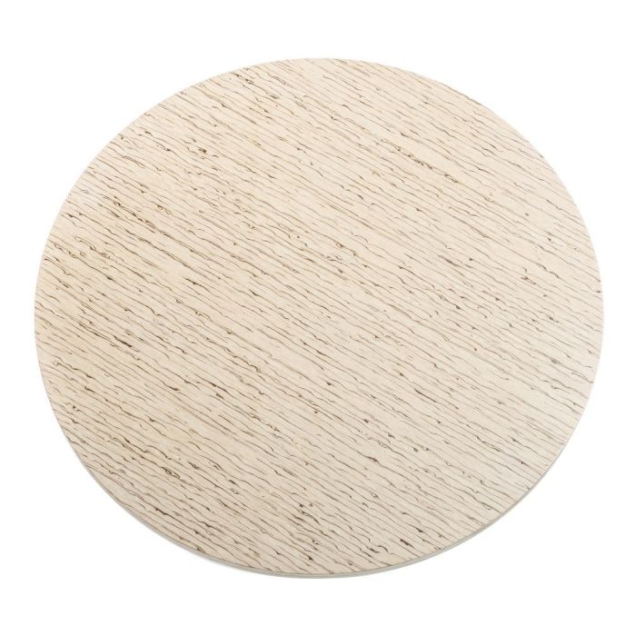 Mesa centro redonda Calasparra madera crema acero plata
