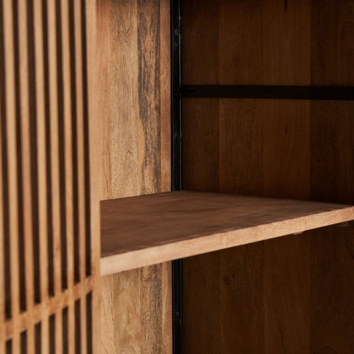 Armario Madera Mango Natural Hierro Negro, 195 Cm
