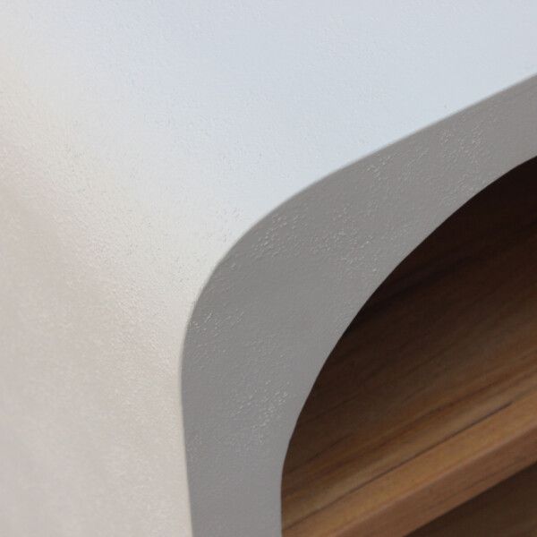Consola Blanco Efecto Cemento Madera, 120 Cm