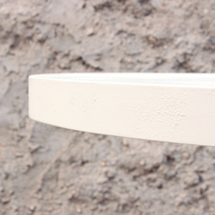Mesa Comedor Ovalada Blanco Efecto Cemento, 200 Cm